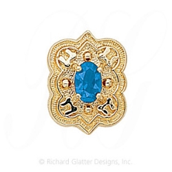 GS265 BT - 14 Karat Gold Blue Topaz Slide 